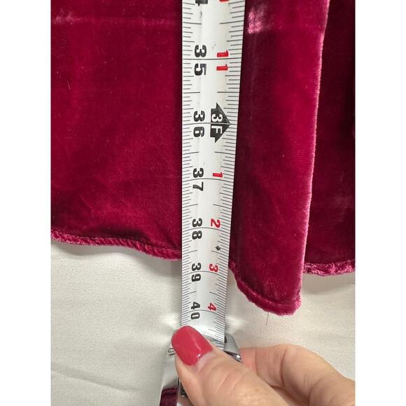 Maeve by Anthropologie Velvet Wrap Dress Red Size 6 Holiday - Picture 7 of 12